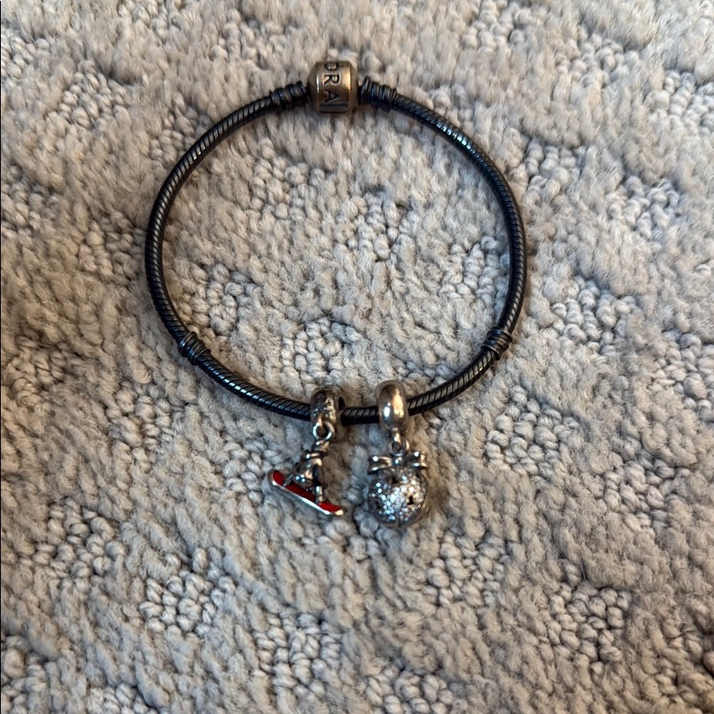 Pandora Black and Silver Charm Bracelet